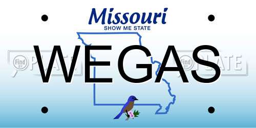 WEGAS Missouri License Plate