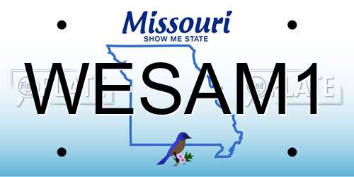 WESAM1 Missouri License Plate