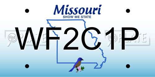 WF2C1P Missouri License Plate