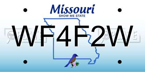 WF4F2W Missouri License Plate