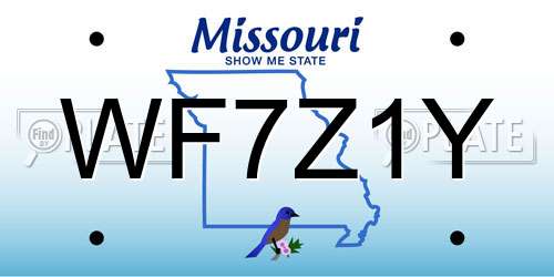 WF7Z1Y Missouri License Plate