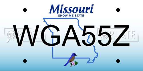 WGA55Z Missouri License Plate