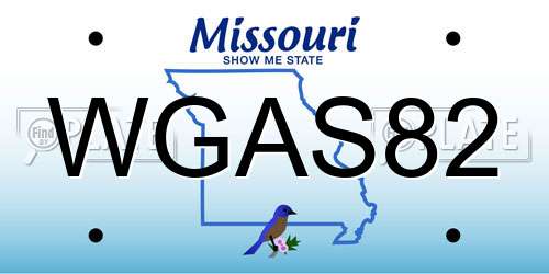 WGAS82 Missouri License Plate