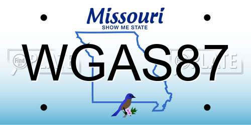 WGAS87 Missouri License Plate