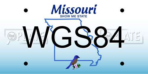 WGS84 Missouri License Plate