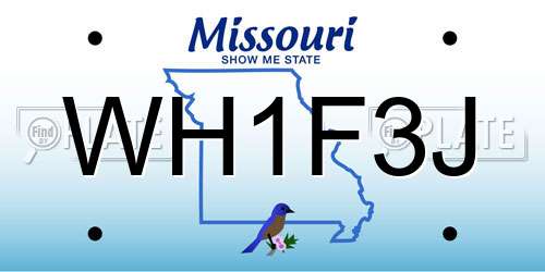 WH1F3J Missouri License Plate