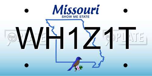 WH1Z1T Missouri License Plate