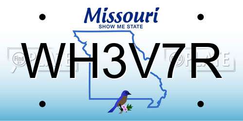WH3V7R Missouri License Plate