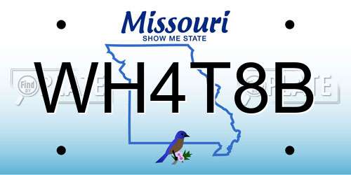 WH4T8B Missouri License Plate