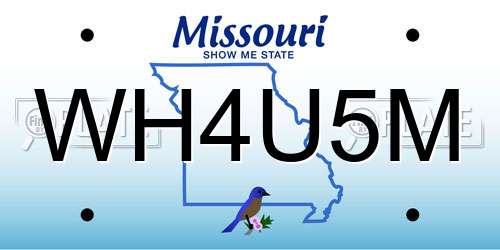 WH4U5M Missouri License Plate