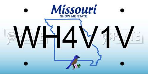 WH4V1V Missouri License Plate