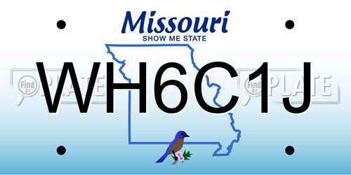 WH6C1J Missouri License Plate