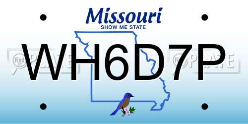 WH6D7P Missouri License Plate