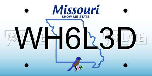 WH6L3D Missouri License Plate