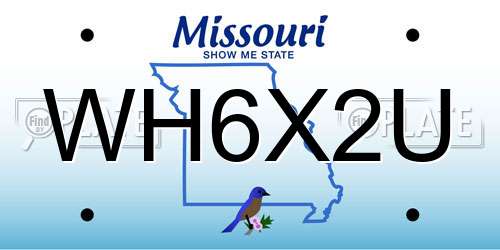 WH6X2U Missouri License Plate
