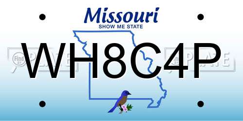 WH8C4P Missouri License Plate