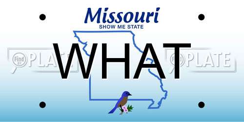 WHAT Missouri License Plate