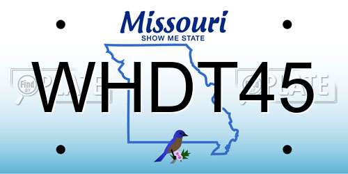WHDT45 Missouri License Plate