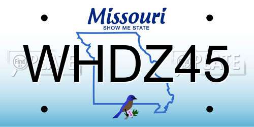 WHDZ45 Missouri License Plate
