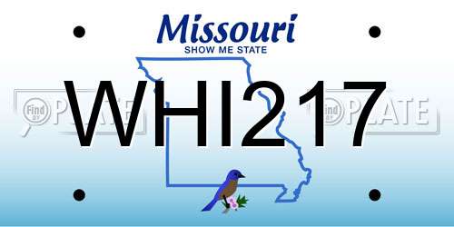 WHI217 Missouri License Plate