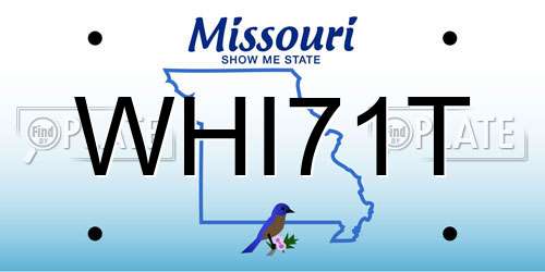 WHI71T Missouri License Plate