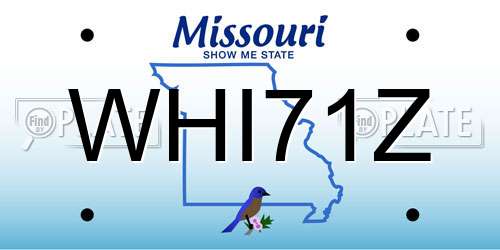 WHI71Z Missouri License Plate