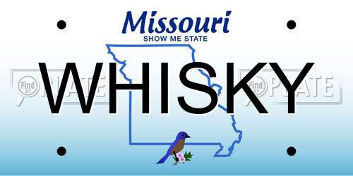 WHISKY Missouri License Plate