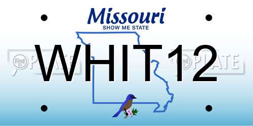 WHIT12 Missouri License Plate