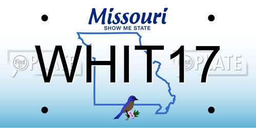 WHIT17 Missouri License Plate