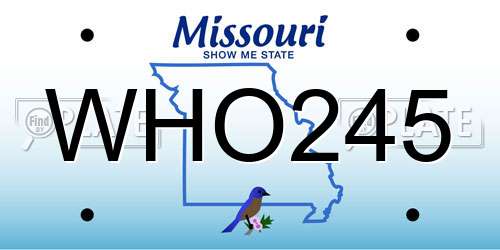 WHO245 Missouri License Plate