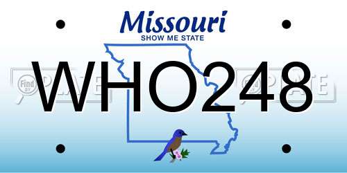 WHO248 Missouri License Plate