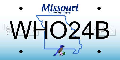 WHO24B Missouri License Plate