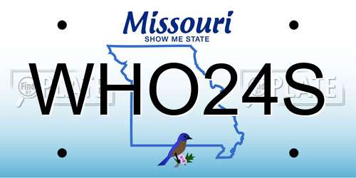 WHO24S Missouri License Plate