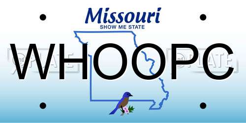 WHOOPC Missouri License Plate