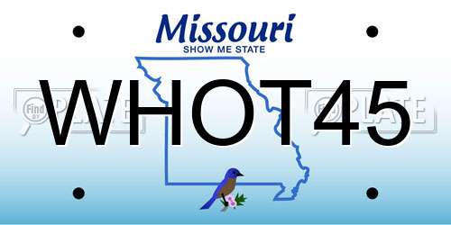 WHOT45 Missouri License Plate