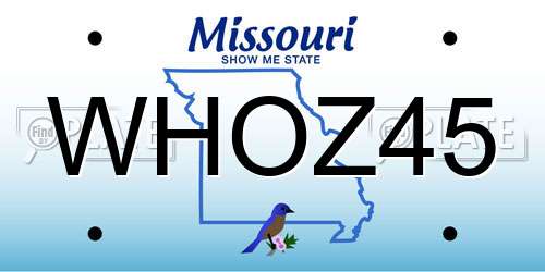 WHOZ45 Missouri License Plate