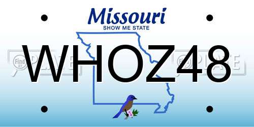 WHOZ48 Missouri License Plate