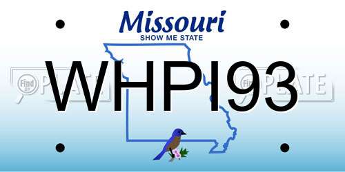 WHPI93 Missouri License Plate