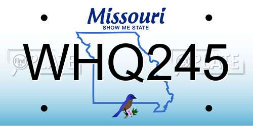 WHQ245 Missouri License Plate