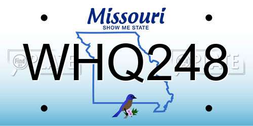 WHQ248 Missouri License Plate