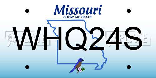 WHQ24S Missouri License Plate