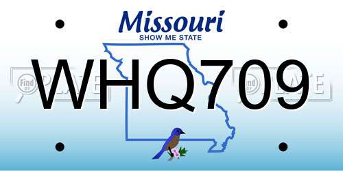 WHQ709 Missouri License Plate
