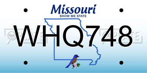 WHQ748 Missouri License Plate