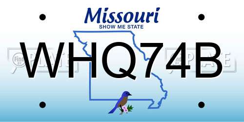 WHQ74B Missouri License Plate