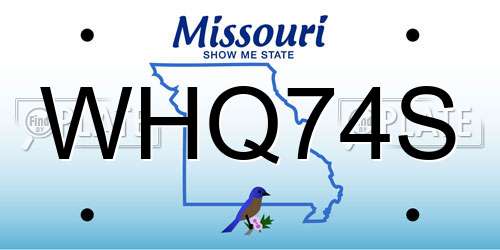WHQ74S Missouri License Plate