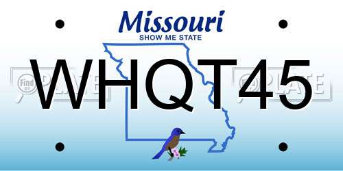 WHQT45 Missouri License Plate