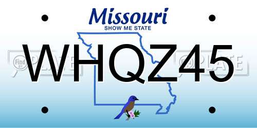 WHQZ45 Missouri License Plate