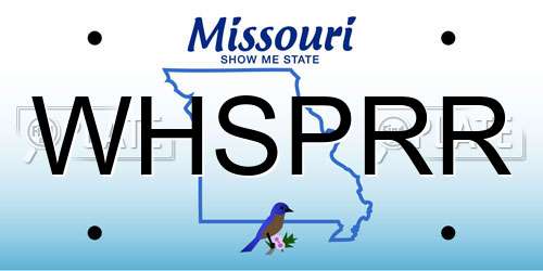 WHSPRR Missouri License Plate