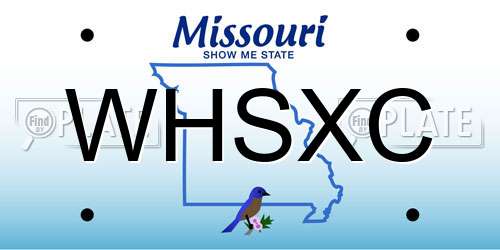 WHSXC Missouri License Plate