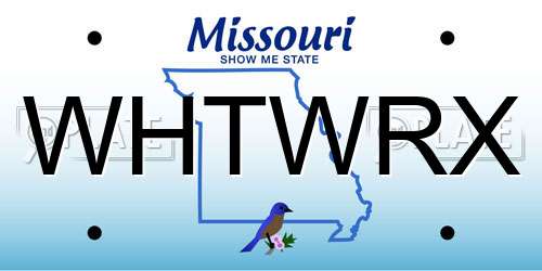 WHTWRX Missouri License Plate